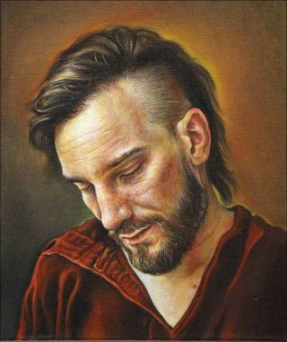 Visage - Renaud, peinture, Axel Pahlavi