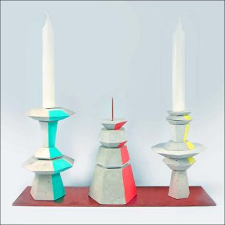 Ototeman, trio de bougeoirs, Anouche Hachmanian