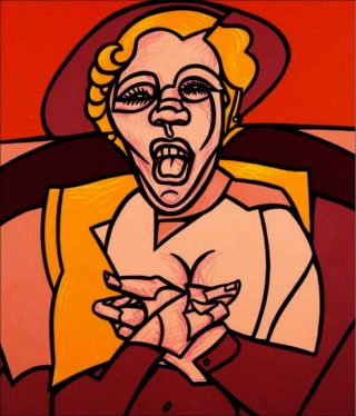 La Cantatrice, peinture, Valerio Adami