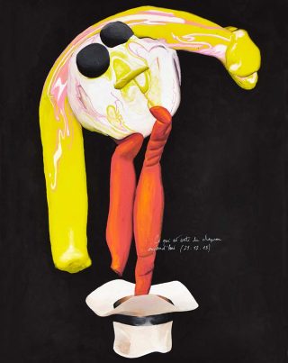 Ce qui est sorti du chapeau aujourd’hui, peinture, Gilles Barbier