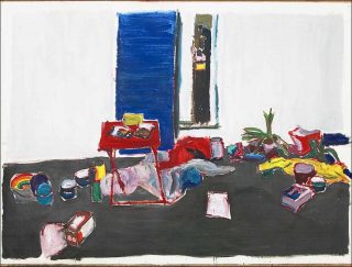 Intérieur d'atelier, peinture, Damien Cabanes