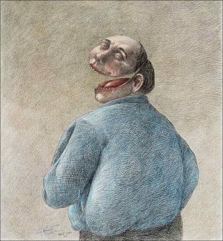 A gorge déployée, dessin, Roland Topor