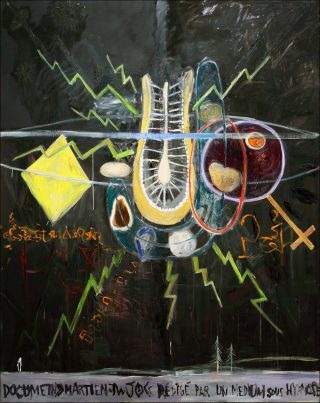 Document martien, peinture, Manuel Ocampo