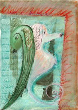 Pov of shadow flipped, Pastel sur papier, Tiziana La Melia