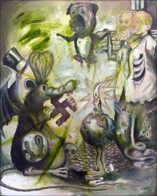 Problems with style, Huile sur toile, Manuel Ocampo