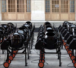 49 prepared concrete mixers, installation, Zimoun