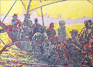 Timbres Exposition coloniale, dessin, Diana Righini