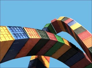 Catène de Containers, installation, Vincent Ganivet