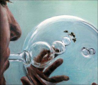 Chewing Gum à l’aluminium, peinture, Damien Cadio