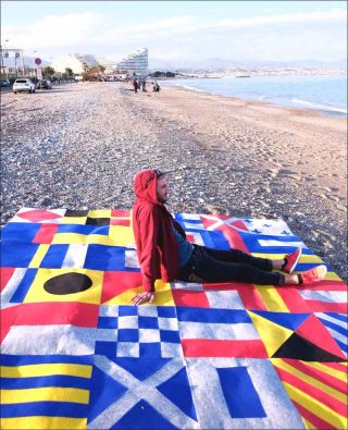 Alphabet maritime, peinture, Julien Alins