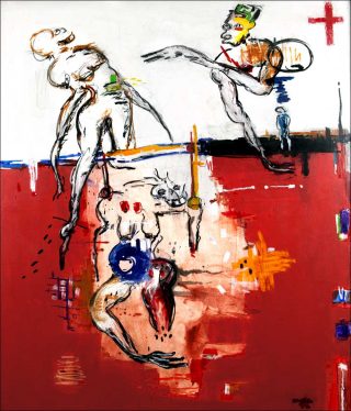 Masquarade, peinture, Dominique Zinkpé