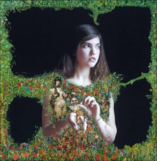 Olgad d'après Zarraga, peinture sur photo, Elene Usdin