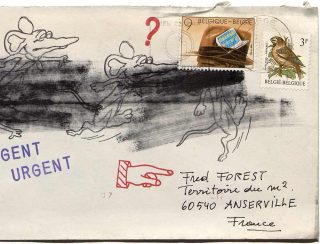 Correspondance envoyée à Fred Forest, président du Territoire, mail art, Fred Forest