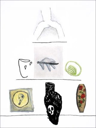 Sans titre, peinture, collage, Jean-François Lacalmontie