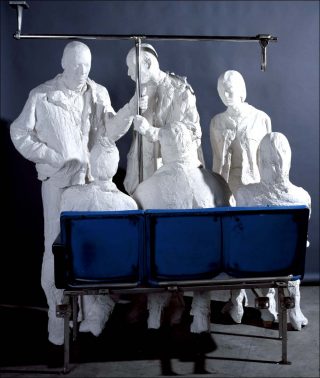 Bus passengers, sculpture, George Segal