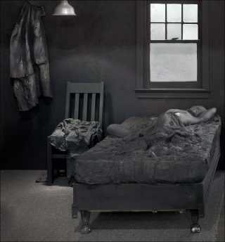 Early Morning: Woman Lying on Bed, sculpture, George Segal