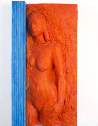 Woman Standing Next to Door Jamb, sculpture, George Segal