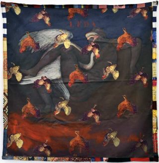 Leda, encre sur textile, Hassan Musa