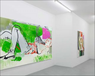 Sonatines en rouge et rose, peinture, Françoise Pétrovitch