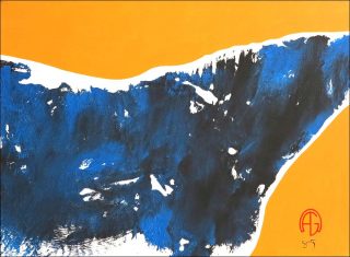 Chiquita sur fond jaune (Criollo argentin), peinture, Alain Guillotin