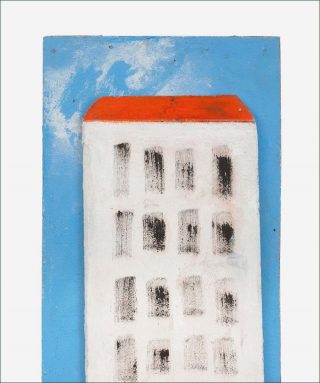 La maison + MalévitchVI, peinture, Pierre Buraglio