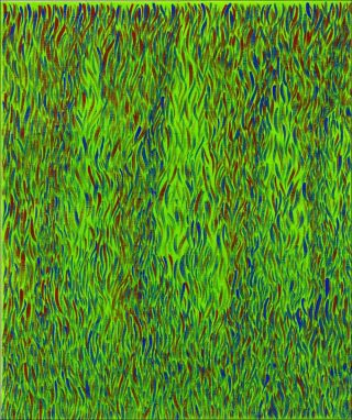 Quatre cyprès, peinture, Hugo Pernet