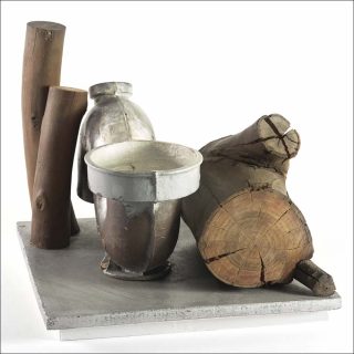 Arrangement siphon et bois, sculpture, Bernard Pagès