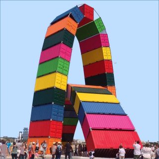 Catène de Containers, sculpture, Vincent Ganivet