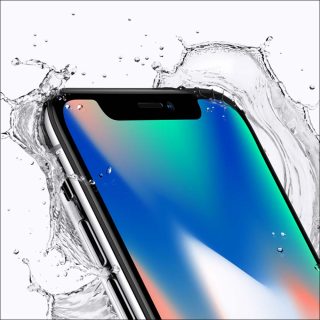 iPhone X, Apple, Front Crop Top Corner Splash