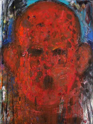 Red poet singing ‘My Puzzled Mind’, peinture, Jim Dine