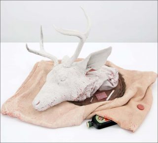 Buck (Jagermeister), sculpture, Liz Magor