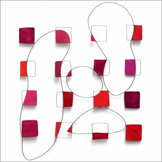 Rouge lacunaire, peinture-sculpture, Antoine Petel