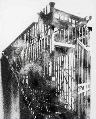 Ensisheim escalier de détention, dessin, Nicolas Daubanes