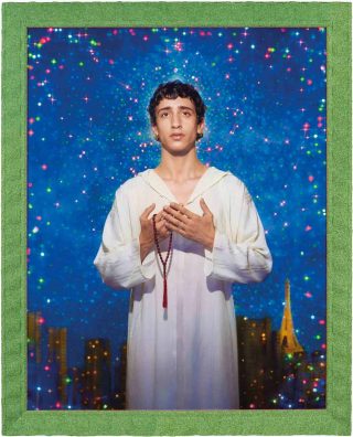 La prière du soir, acrylique sur photo, Pierre et Gilles