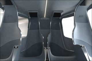 Antonio Facco, projet Curve. Aménagement intérieur pour l'hélicoptère AW169 du constructeur AugustaWestland