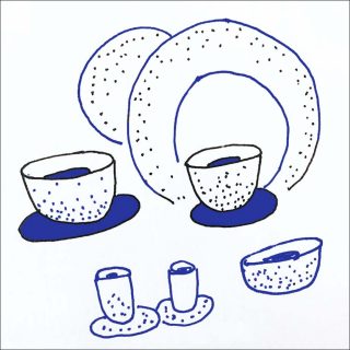 Federica Biasi, esquisse, vaisselle, Luisa via Roma