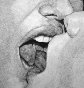 Kiss Painting #8, peinture, Betty Tompkins