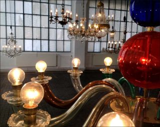 Chandeliers, installation, Maria Hasabi