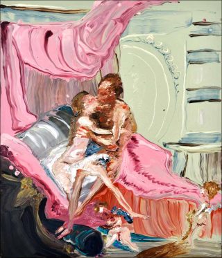 Hercules and omphale (after Boucher), peinture, Genieve Figgis
