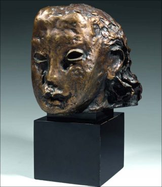 Jeune fille au grand front, sculpture, Jean Fautrier