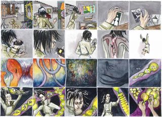 Storyboard Celui que je suis – Planche 1, aquarelle, Lucie picandet
