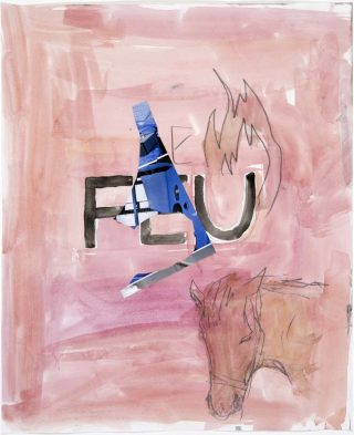 Sans titre, technique mixte, Mohamed Bourouissa