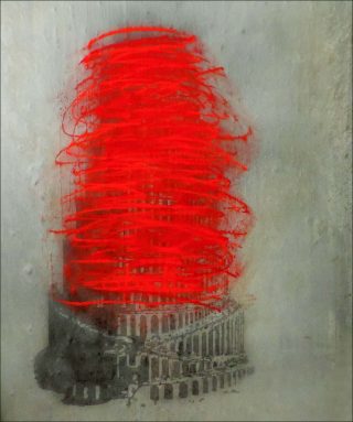 Autodafé, technique mixte, Nasr-eddine Bennacer