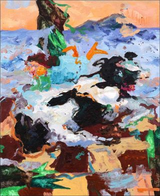 Amour d’une vache, peinture, Miryam Haddad