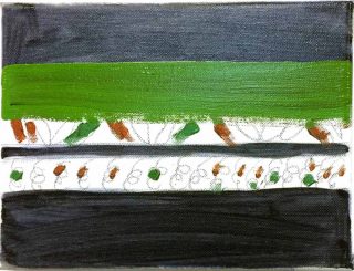 Un bouquet (les champs brûlent), peinture, Simon Rayssac