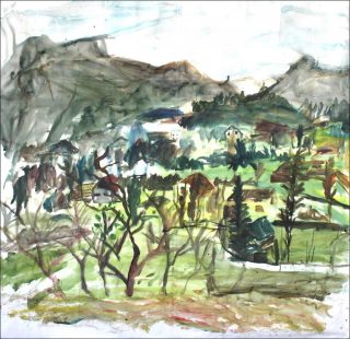 La montagne des nuées, peinture, Raphaëlle Paupert-Borne