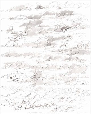 À la poursuite des nuages, lavis, Bernard Moninot