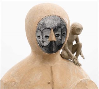 Still life with a butterfly, sculpture, Anna Hulacova