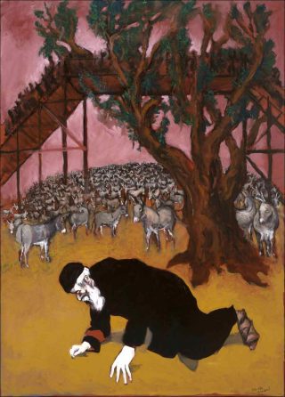 Le pont de Varsovie et les ânesses, peinture, Gérard Garouste