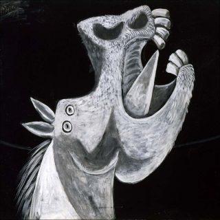 Étude pour Guernica (Tête de cheval), peinture, Pablo Picasso